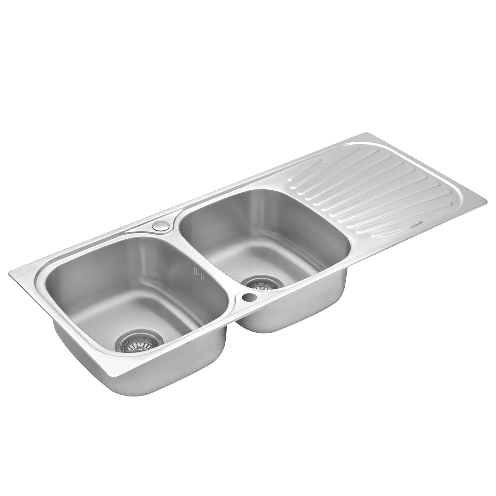 JASSFERRY Fregadero de cocina dos senos, de Acero Inoxidable, escurridor reversible, con colador de residuos