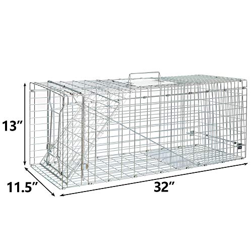 ANT MARCH 32'' Live Animal Cage Trap with Gloves Steel Humane Release