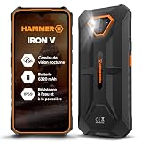 Smartphone Hammer Iron V sans contrat Robuste, étanche, Double SIM, Batterie puissante 6320 mAh, caméra 50 Mpx avec capteur de Vision Nocturne Orange ​