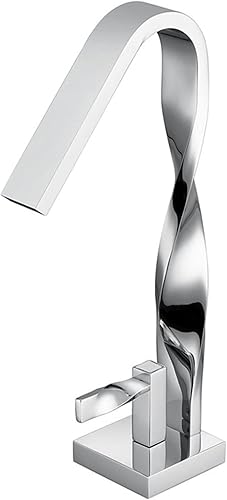 Grifo de baño cascada, grifo de lavabo alto de latón de un solo agujero, grifo mezclador de lavabo de agua caliente y fría, instalación de encimera,