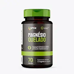 Omix Magnésio Quelado, 70 Cápsulas, Suplemento Alimentar para Ossos e Músculos
