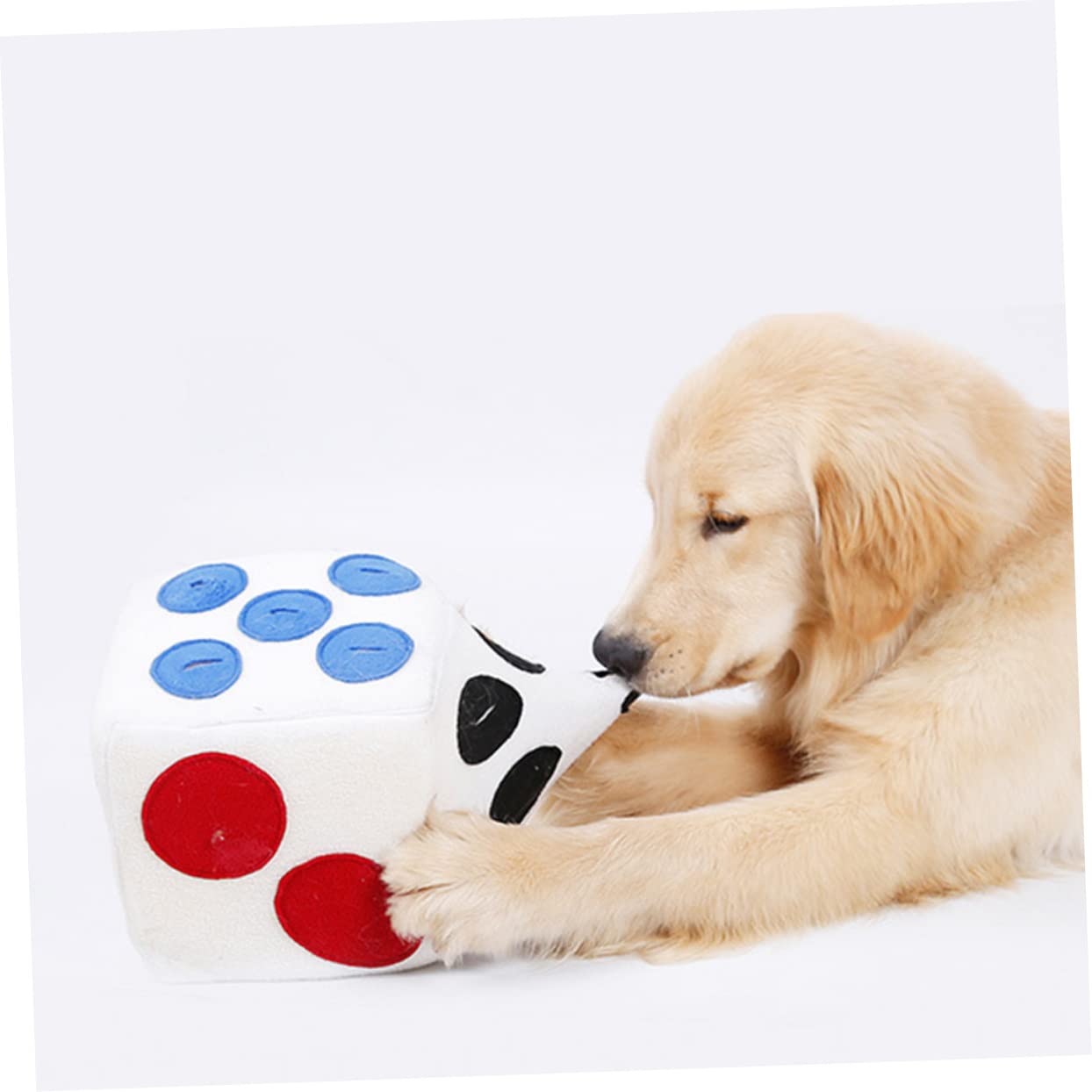 BESPORTBLE Distributeur De Croquettes pour Animaux Jouet Olfactif Forme De Dé Anti-étranglement Alimentation Lente Lavable
