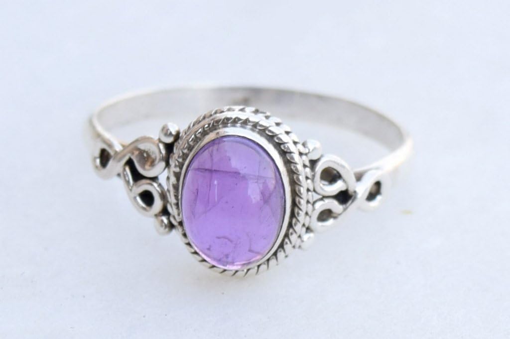 Avicrafts Amethyst Stone Ring 925 Sterling Silver Statement Ring For Women Handmade Gemstone Christmas Jewellery Gift For Her - Image 2