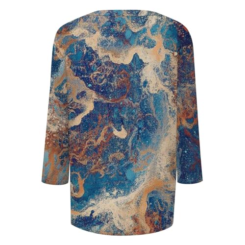HTHLVMD Womens 3/4 Length Sleeve Tunic Tops Summer Fall Outfits 2025 Three Quarter Sleeve Casual V Neck T Shirts for Women