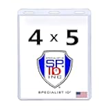Bulk 100 Pack - 4x5 Vaccination Card Protector - Clear Immunization Record Sleeve - American Manufactured Heavy Duty Plastic Horizontal Name Tag Badge Cover - Vaccine Document Holder by Specialist ID