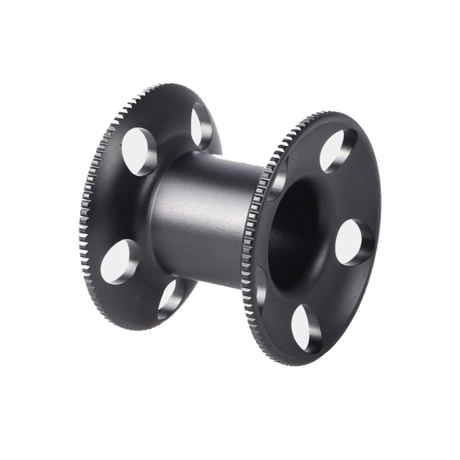 Carrete de dedo de buceo de aluminio con clip de doble extremo azul y negro 7