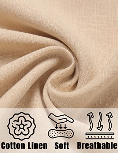 Image of COOFANDY Men's Linen Shirts Short Sleeve Casual Shirts Button Down Shirt for Men Beach Summer Wedding Shirt