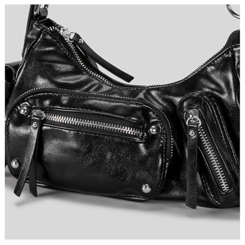 Image of Shoulder Purse for Women, Leather Women's Handbag Y2k Aesthetic Coquette Shoulder Bag Hobo Punk Trendy Ladies Purse