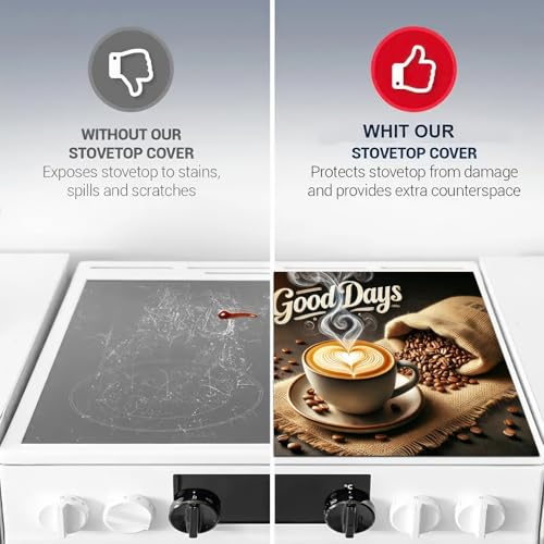 Image of HOMETITUTE Good Days Stove Top Cover 28x20 Diatomite Coffee Bar Mat | Electric stove decoration