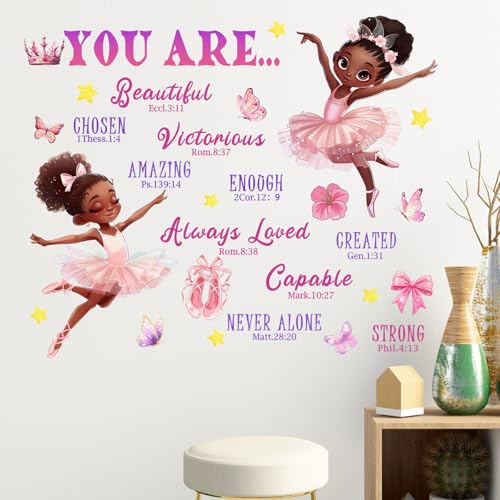 Vinilos Decorativos Mfault Black Girl Ballerina 35x12 pulg miniatura 4