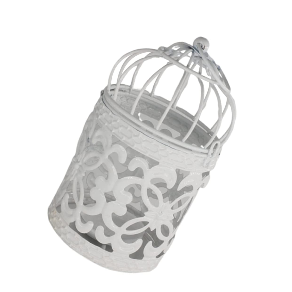 PRETYZOOM Office Decore Candle Holder Lantern Birdcage Candle Holder Iron Candle Lantern Tea Light Candle Holder Wings Decoration Mantle Decoration Candle Lantern Decoration White