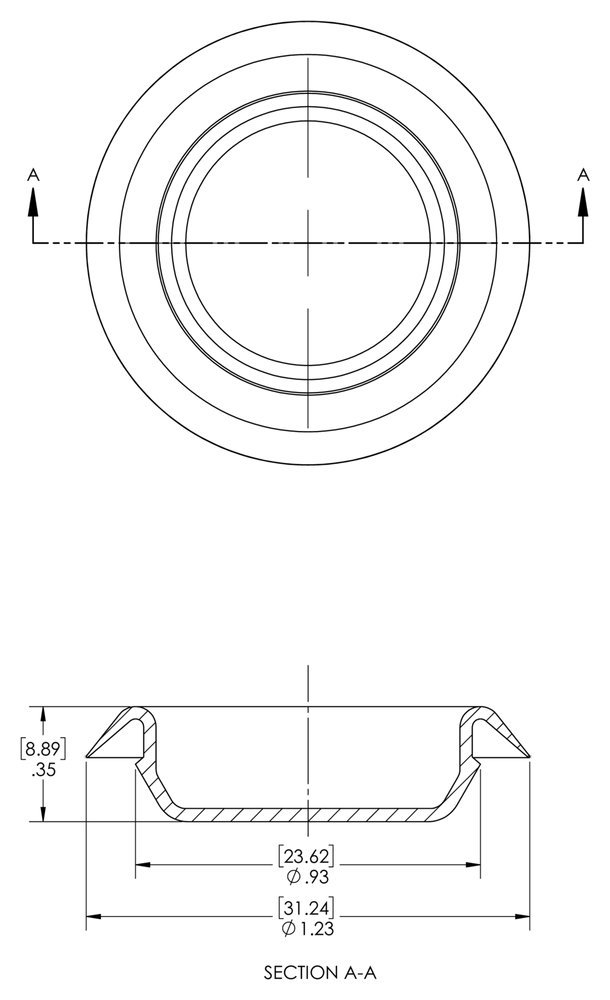 Caplugs BP-7/8 BP Series – Plastic Button Plug with Recessed Type Heads, 200 Pack, Black LD-PE, Hole Size .87-.90" Metal Thickness .02-.10", Sheet Metal, Auto Body, Refrigerators (99394381)