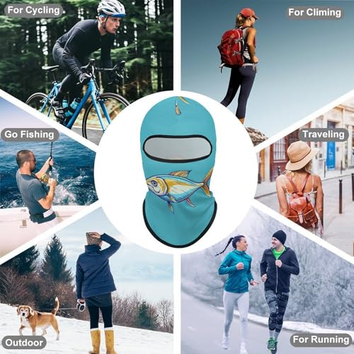 Balaclava para hombre con estampado de pez, máscara facial para esquí, ciclismo y deportes de invierno miniatura 6