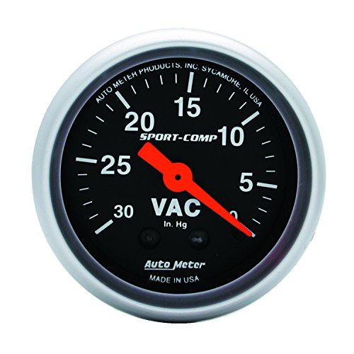 Auto Meter 3384 Sport-Comp Mechanical Vacuum Gauge, Regular, 2.3125 In. #TOP9