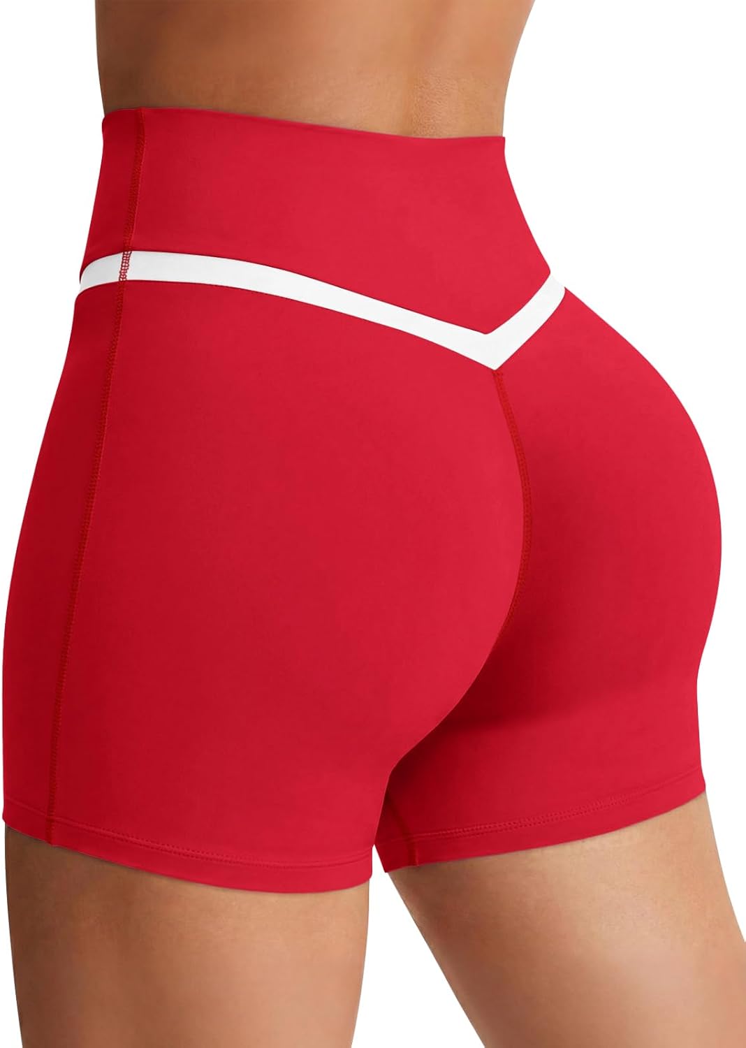 Aoysky Womens Buttery Soft Crossover Biker Shorts 5" Criss Cross V High Waisted Seamless Workout Yoga Athletic Shorts
