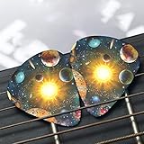 Galaxy Outer Space Guitar Picks for Electric Guitar Thin Medium Heavy Plectrum Picks for Acoustic Guitar Bass Ukulele Accessories, 0.46mm/0.71mm/0.96mm, 12 Pack