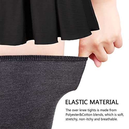 Image of DRESHOW Extra Long Thigh High Socks Long Boot Stockings Striped Over Knee Socks for Women Leg Warmers
