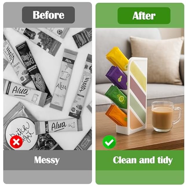 Juome Drink Packet Organizer, Water Packet Organizer, Water Drink Packet Holder, Water Flavor Powder Packet Container for Kitchen Organizers and Storage