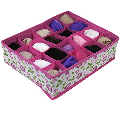 Drawer Shelf Closet Vanity Organizer Storage Dividers For Underwear Hosiery Socks Scarves (Pink Floral) #TOP1