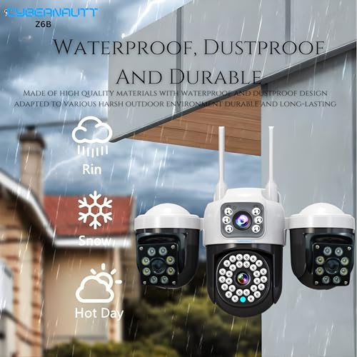 Image of XUGA Cybernautt Z6B 12MP Triple Lens WiFi Camera | 12MP high-fidelity triple lens array for smart home outdoor security. Full wireless PTZ pan-tilt-zoom control via app.
