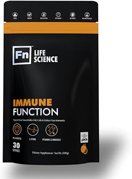 Fn Life Science Immune Function Drink Mix, 30 Servings, 229.86g | Immune support drink mix with IP6, Vitamin C, D3 + K2, Zinc, Fulvic Minerals, and 30 full-size servings.