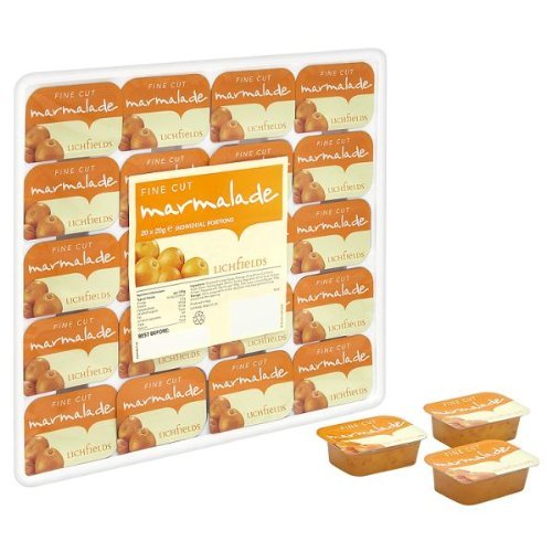 Lichfields Fine Cut Marmalade Individual Portions - 20 x 20gm by Lichfields