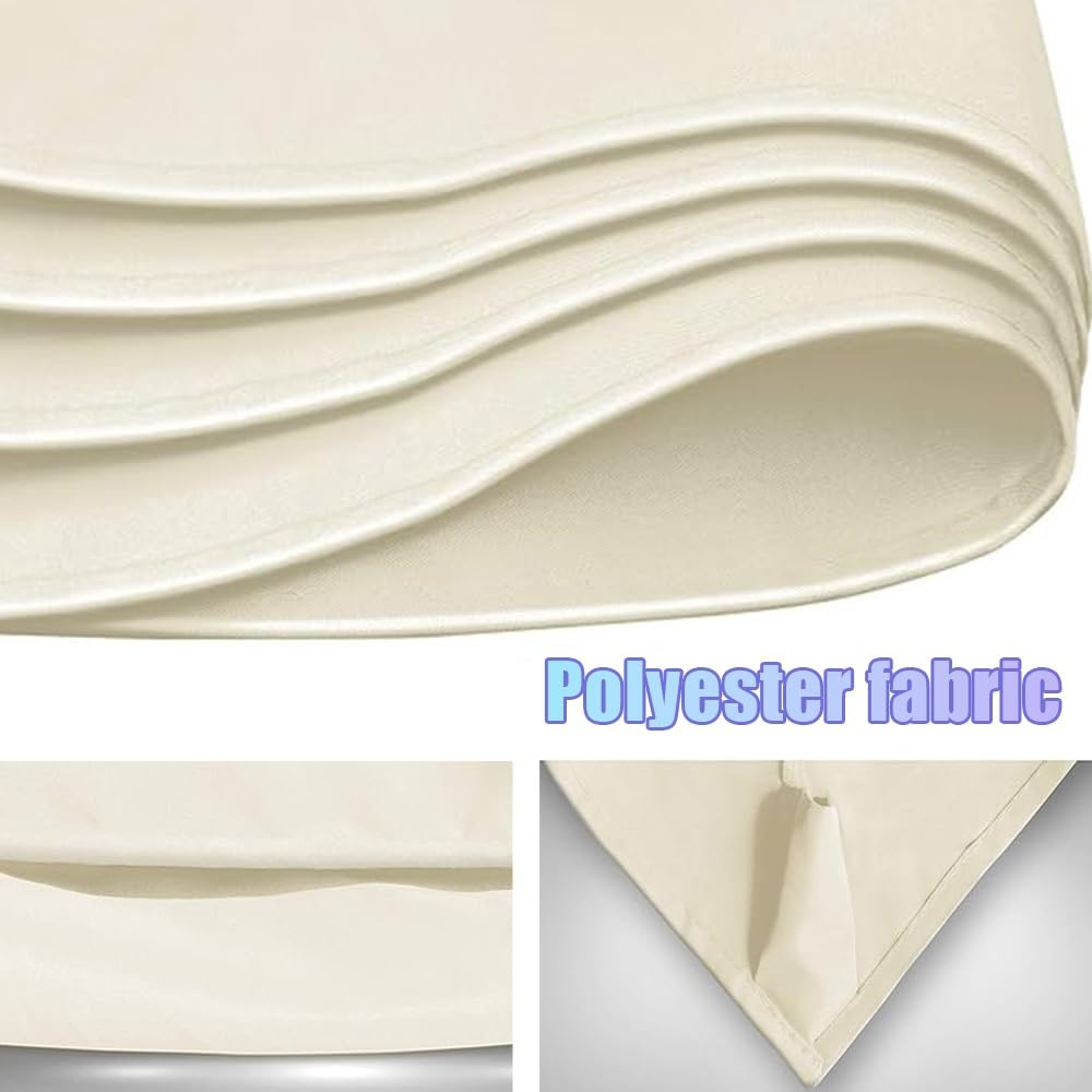 Auvent De Rechange Pour Parasol Carré 2x2m 3x3.0m Toile De Rechange De Parasol 4/8 Baleines Dessus De Parapluie De Remplacement En Polyester(Beige,3x3.0m/9.8ftx9.8ft-8ribs)