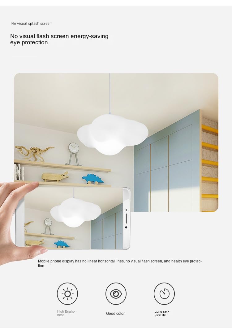 Żyrandol z białą chmurą - kreatywna lampa wisząca LED do pokoju dziecięcego, pokoju dziecięcego i sklepów z modą. Nowoczesny skandynawski design, unikalny i elegancki kształt.