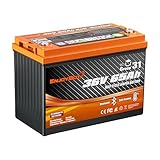 Enjoybot 36V 65Ah LiFePO4 Lithium Battery Self-Heating, Built-in 120A BMS and Bluetooth, Group 31 Size, Up to 2 in Series, 6000+ Cycles, Peak Current 500A for Golf Cart, Yacht, Boat,Trolling Motor