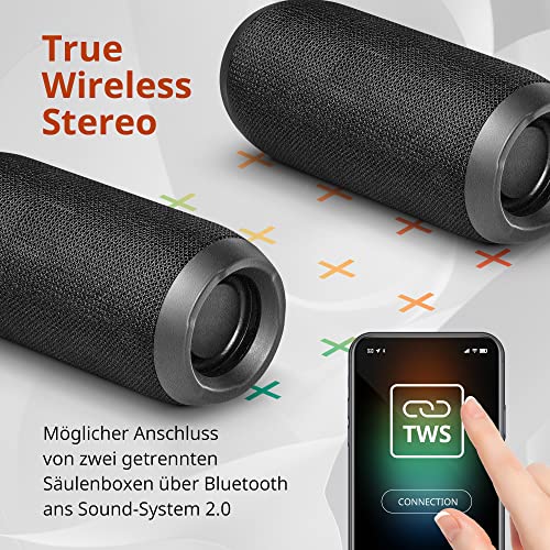 Defender Bluetooth Lautsprecher Enjoy S700, Tragbarer Musikbox Bluetooth 5.0 mit True Wireless Stereo, Freisprechfunktion, Bluetooth Box mit FM Radio, USB/MicroSD für Zuhause und Garten – Bild 6