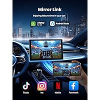 Jzones Carplay Screen for Car, 9" Portable Wireless Carplay&Android Auto, 4K Dash Cam,1080P Backup Camera, Car Stereo Audio Receivers for Car, GPS Navigation Mirror Link, Bluetooth,FM, Siri - Image 8