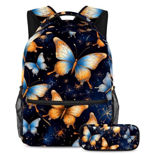 Cartables de grande capacité pour les voyages et étudiants Art Butterfly
