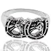 Double Lucky Horseshoe Charm Horse Head Silver Ring Unisex Child Adult Jewelry