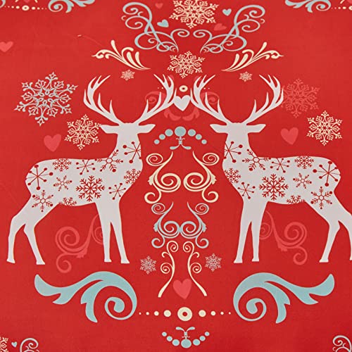 Christmas Duvet Cover Set Queen Size, Reversible Red White Reindeer Snowflake Bedding Set 3 Pieces, Soft Microfiber Xmas Holiday New Year Gift For Women Men Comforter Cover Bedroom Decor #TOP2