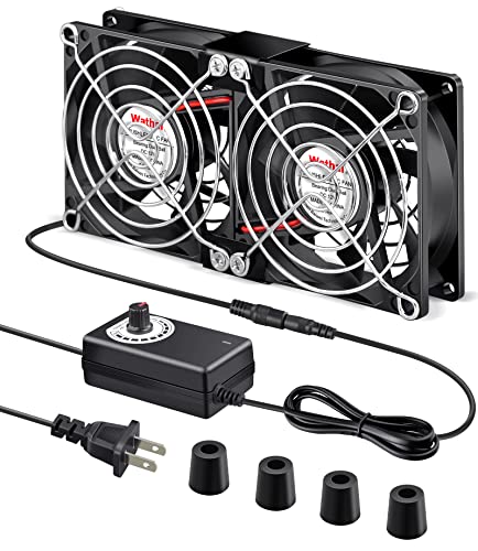 Wathai 80Mm X 25Mm Computer Fan With Ac Plug, Dual Ball Big Airflow Variable Speed Controller Ac 110V 120V 240V For Playstation Router Laptop Pc Receiver Dvr Xbox Modem Av Cabinet Electronics Cooling #TOP10