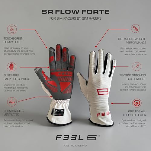 Gants de course F33L SR Flow Forte Sim Racing Hyperlight