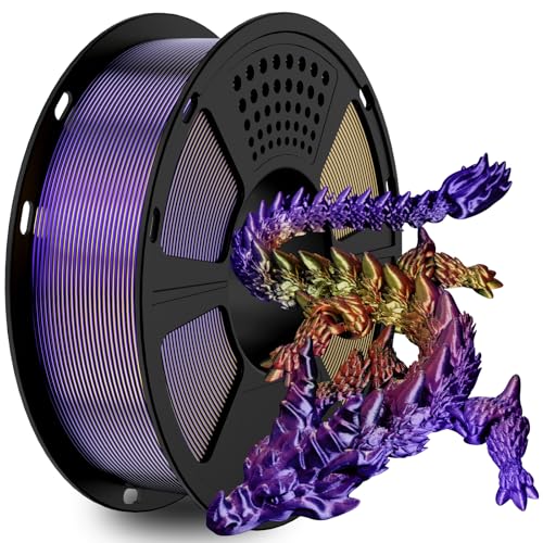 GIANTARM Silk PLA Filament 1.75mm, 1KG, Tricolor Gold+Red+Purple