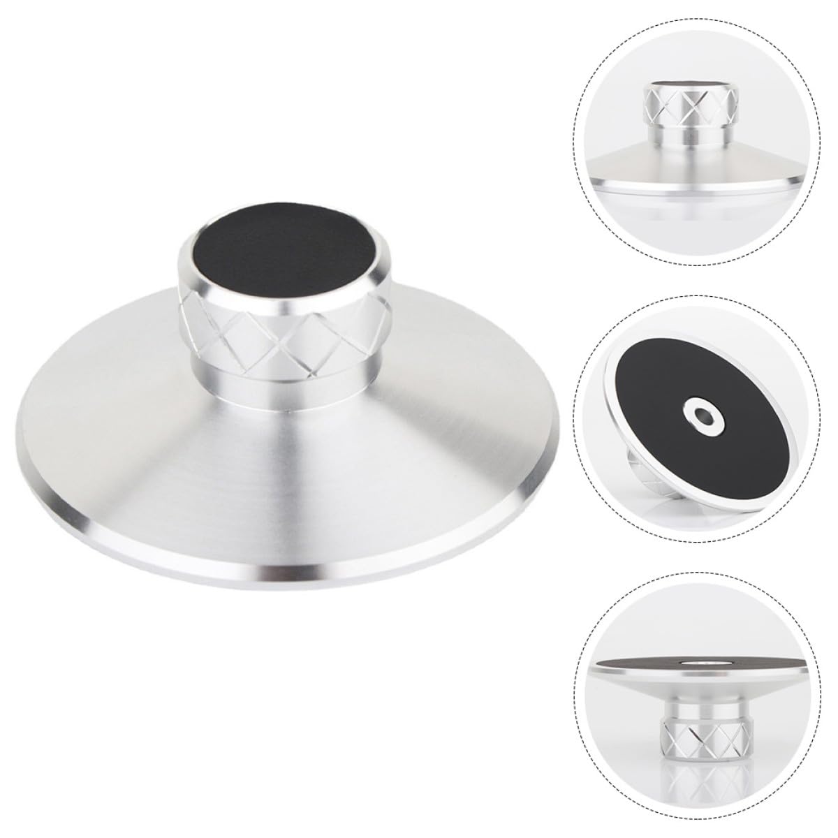 Lurrose Morsetto in Lega di Alluminio e Magnesio per Giradischi Argento Stabilizzatore di Peso Anti-vibrazione Accessorio per Vinili per Dischi in Vinile