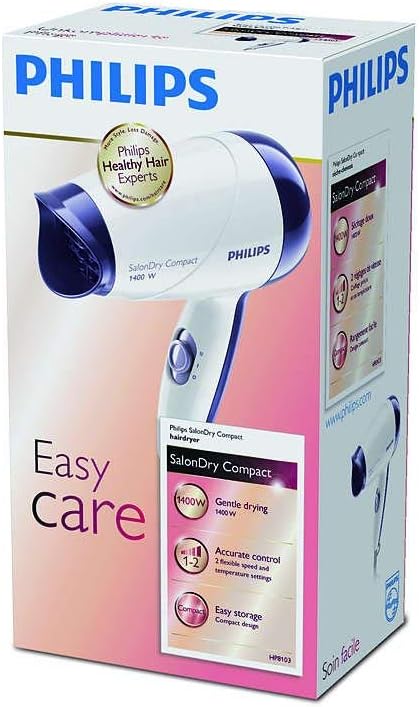 Secador de Pelo PHILIPS HP8103/00, Color Blanco y Violeta, 1400W, 2 Vel. :  Amazon.es: Belleza