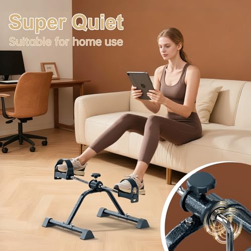 Image of FITKS360 Under Desk Elliptical & Mini Exercise Bike - Seated Electric Leg Exerciser Under Table Oval Electric - Seniors Sit Exerciser Fully Assembled Pedal (Mini)