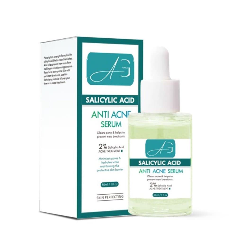 Organic Facial Serum for Acne Treatment - Salicylic Acid 2% to Clear Breakouts, Reduce Swelling and Redness, and Maintain Skin Barrier ( Use By fast 04/20/26)
