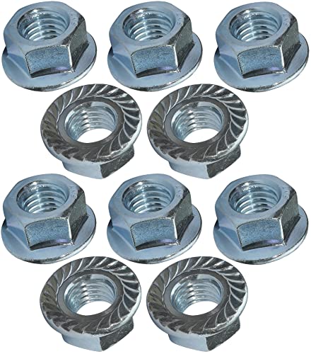 AERZETIX - C49646 - Lot de 10 écrous hexagonaux à collerette/embase crantée M12 Ø extérieur 25mm - en acier au carbone - écrou de sécurité autofreiné