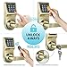 Colosus NDL302 Electronic Digital Keyless Door Lock, Keypad – Smartcode Security, Grant & Control Access for Home, Office (Gold - 4 Key Fobs)