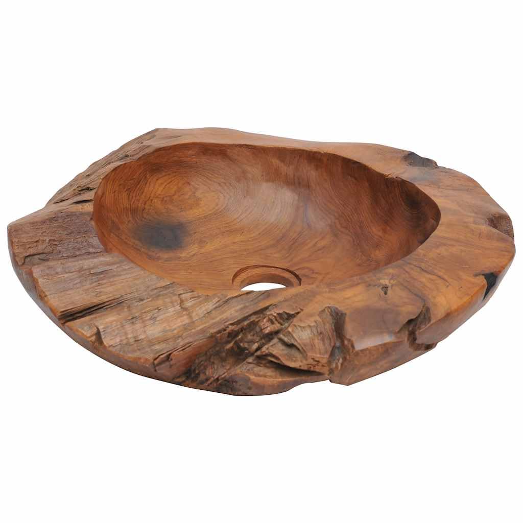 Generisch Becken Teak Massiv 45 cm,Heimwerkerbedarf,Sanitärbedarf,Sanitärkeramik & Armaturen,Waschbecken & Spülen,Badezimmer-Waschbecken,5.5KG,243475