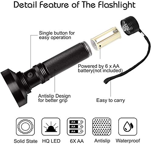 Veetop Schwarzlichtlampe UV Taschenlampe mit 100 UV LEDs 395nm Schwarzlicht Superstrahlend Robust und Wasserfest