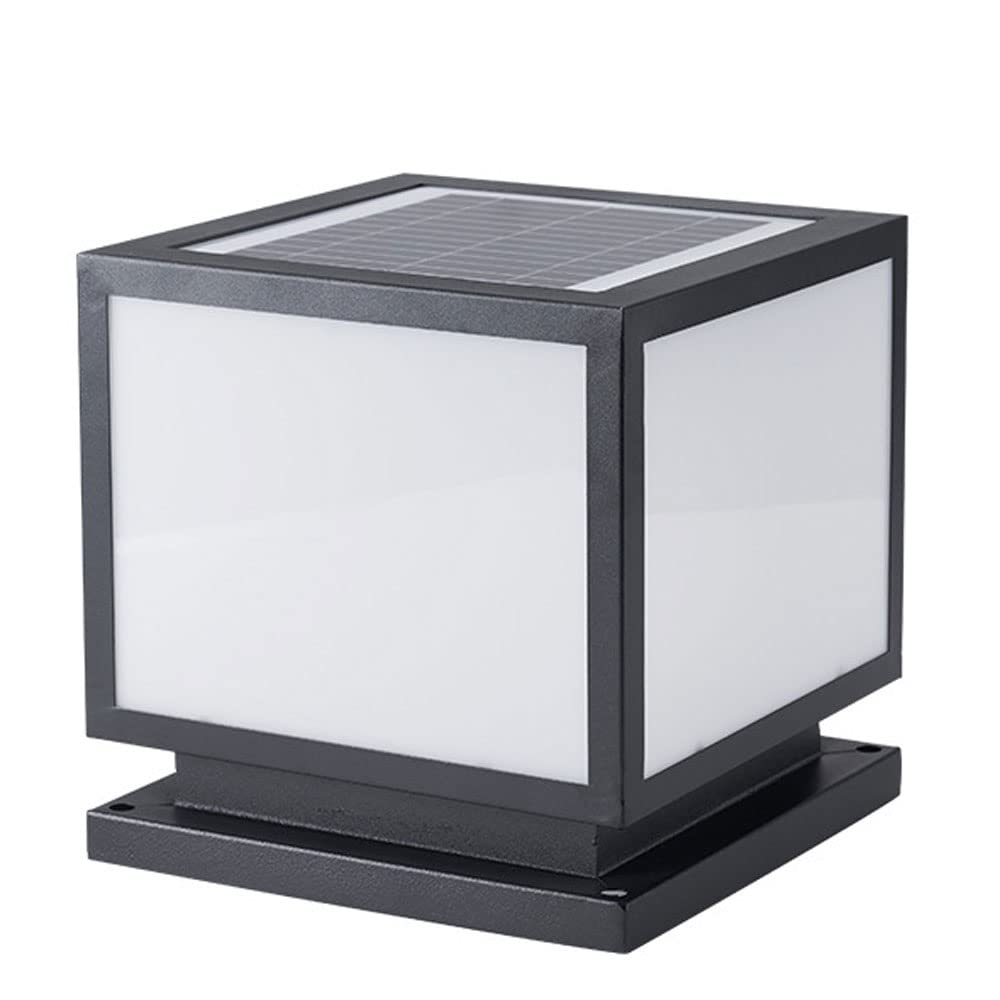 Lampada da Esterno Solare per palo con Montaggio su molo IP55 Luci da molo Impermeabili in Acciaio Inossidabile per Luce tricromatica da Giardino con Prato erboso