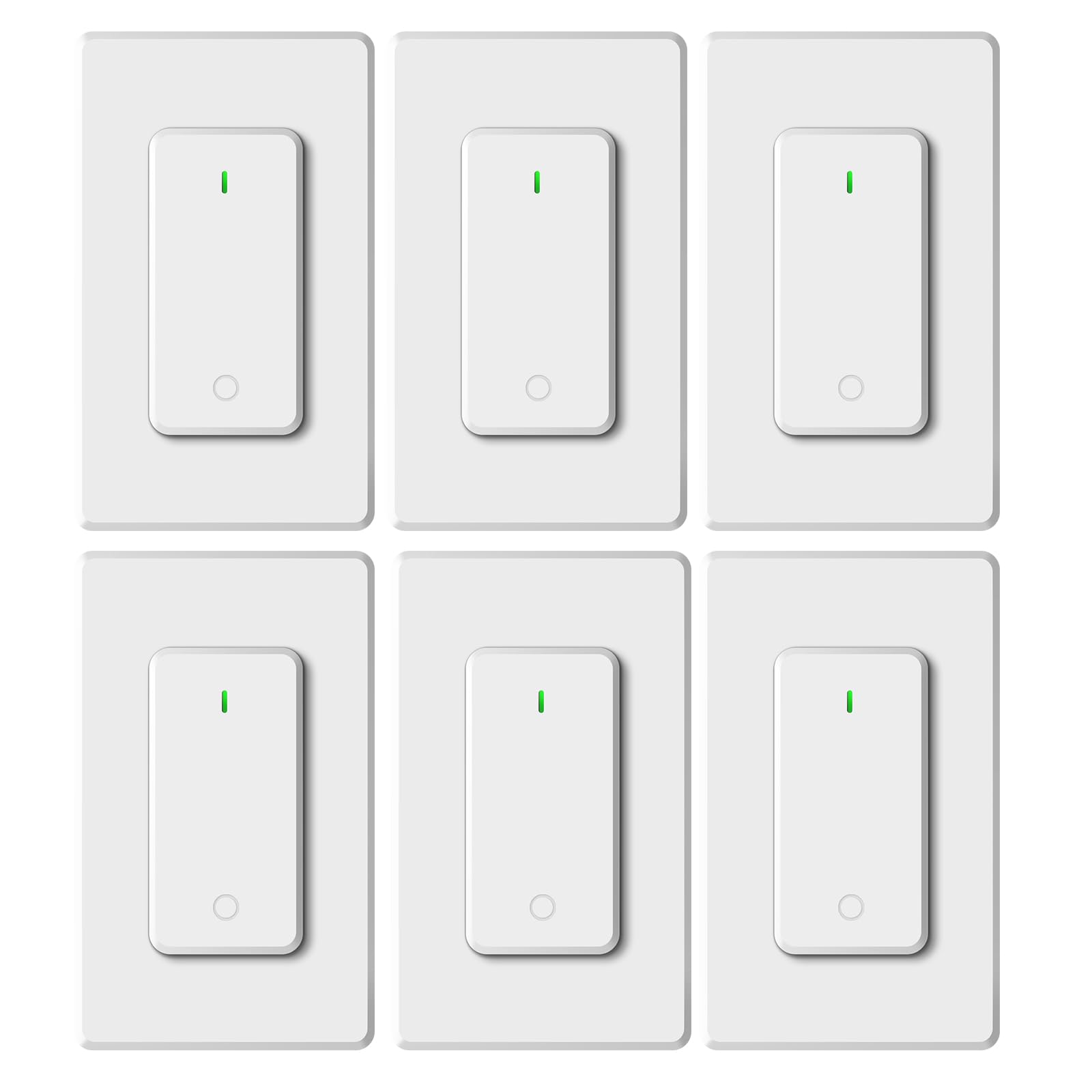 Nineleaf 6Stück Drahtloser Lichtschalter,Wandlichtschalter abnehmbar,drahtloses Lichtpaneel,für LED-Leuchten,Deckenleuchten und Lampen,Ventilatoren,IP66 wasserdicht,Arbeit mit Empfänger (nur Schalter)