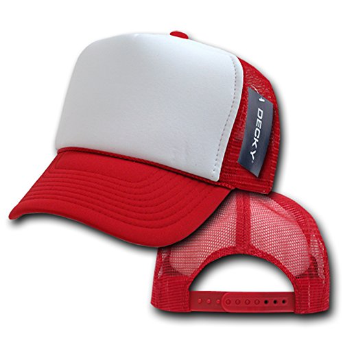 Decky 2 Tone Trucker Cap, Red #TOP1