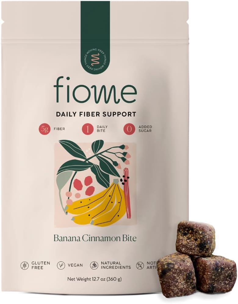 Fiome Fiber Supplement - 5g Daily Fiber Bite - Supports Regularity, Digestion and Gut Health - All Natural Ingredients, Banana Cinnamon Flavor, 30 Servings