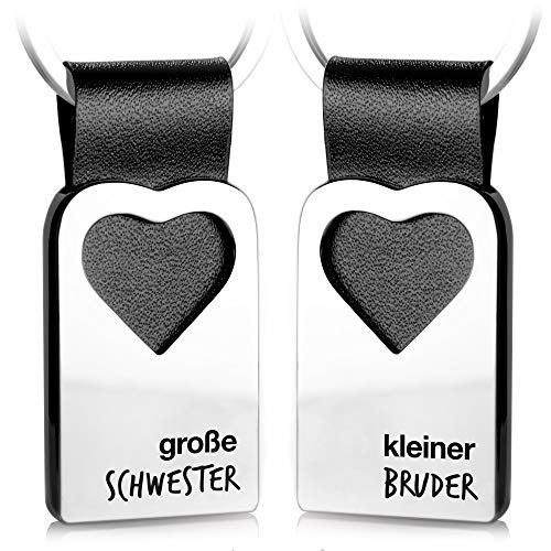FABACH Herz Schlüsselanhänger mit Gravur aus Leder - Geschenke für...